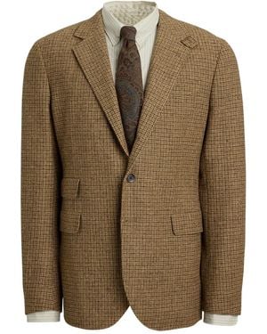 RRL Kariertes Sakko mit Ellenbogen-Patch - Grün