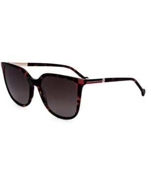 Carolina Herrera Tortoiseshell-Effect Square-Frame Sunglasses - Brown
