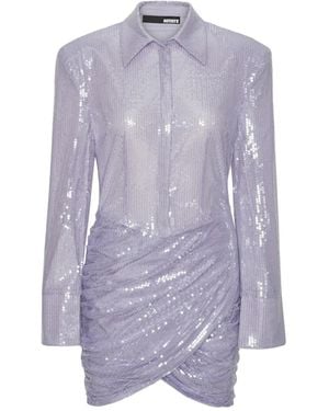 ROTATE BIRGER CHRISTENSEN Sequin-Embellished Mini Dress - Purple