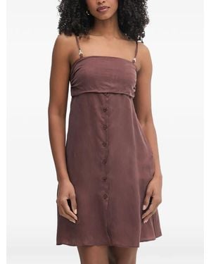 Patrizia Pepe Button-Up Layered-Effect Dress - Purple
