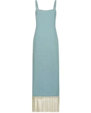 Taller Marmo Palermo Fringe-Detail Midi Dress - Blue