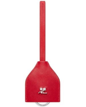Courreges Logo-Plaque Keyring - Red