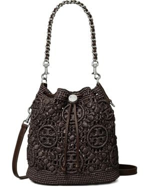 Tory Burch T Monogram Bucket Bag - Black