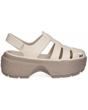 Crocs™ Stomp Cage-Detail Sandals - Natural