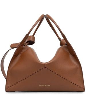 Victoria Beckham Plié Leather Tote Bag - Brown