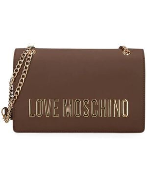 Love Moschino Borsa A Spalla Con Logo - Marrone