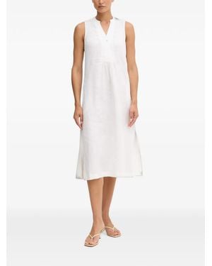 Benetton Sleeveless Linen Midi Dress - White
