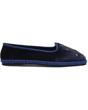 Maliparmi Babouche Bijoux Embroidered Ballet Flats - Blue