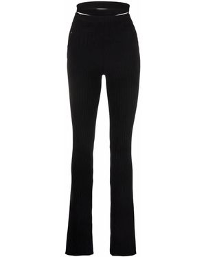 ANDREADAMO Ribbed-Knit Bootcut Pants - Black