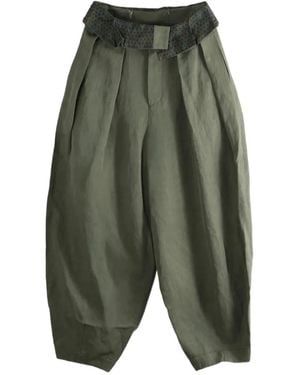 Uma Wang Pleated Tapered Pants - Green