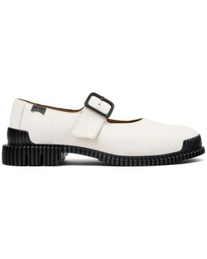 Camper Pix Buckled Ballet Flats - White