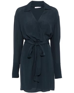Patrizia Pepe Tie-Waist Wrap Dress - Blue