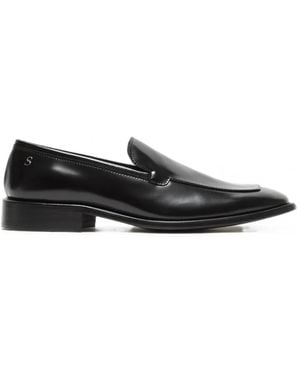 Acne Studios Square-Toe Leather Loafers - Black