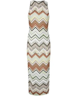 Missoni Chevron-Pattern Midi Dress - White