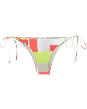 Lenny Niemeyer Slip Bikini Canvas Con Nodo Laterale - Bianco
