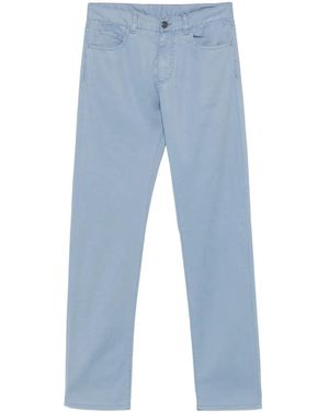 Canali Twill Trousers - Blue