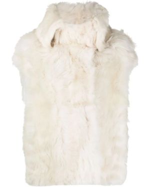 Yves Salomon Shearling Sleeveless Jacket - Natural