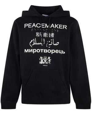 OAMC Lettering Drawstring Hoodie - Blue