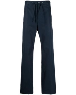 McQueen Drawstring-Waist Cotton Trousers - Blue
