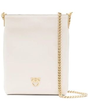Pinko Logo-Detail Shoulder Bag - White
