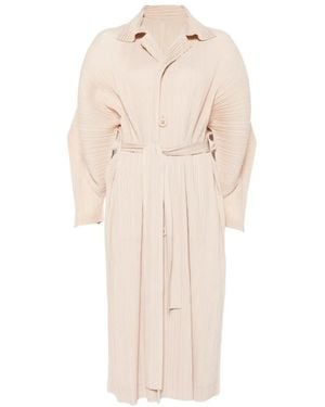 Pleats Please Issey Miyake Pleated Coat - White