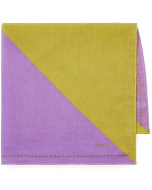 Paul Smith Colour-Block Contrast-Stitch Scarf - Purple