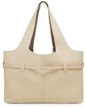 MANU Atelier Cambos Cabas Leather Tote Bag - Natural