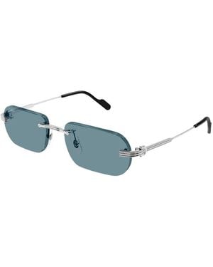 Cartier Round-Frame Sunglasses - Blue