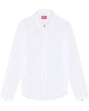 DIESEL S-Stuck Logo-Embroidered Poplin Shirt - White