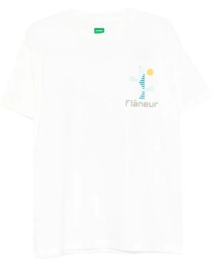 flâneur Logo-Graphic T-Shirt - White