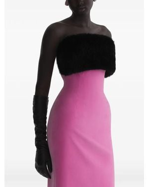 Mugler Robe Bustier En Velours Layette - Rose