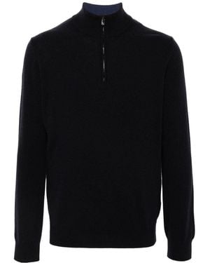 Corneliani Zip-Neck Jumper - Blue