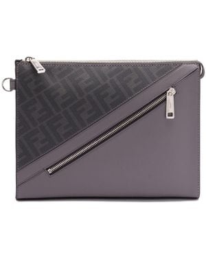 Fendi Diagonal Clutch - Grau