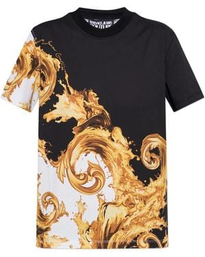 Versace Jeans Couture Baroque-Print Cotton T-Shirt - Black