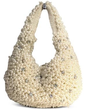 Kurt Geiger Pearl Embellished Tote Bag - Natural