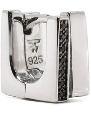 Tom Wood Geometric Sterling- Hoop Earrings - White
