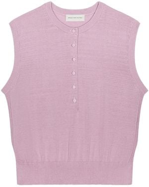 Dries Van Noten Sleeveless Cotton Vest - Pink