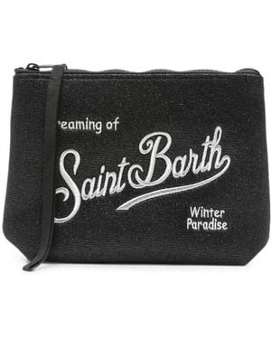 MC2 Saint Barth Aline Clutch Mit Logo-Stickerei - Schwarz