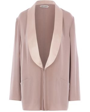 Alberta Ferretti Satin-Collar Blazer - Pink