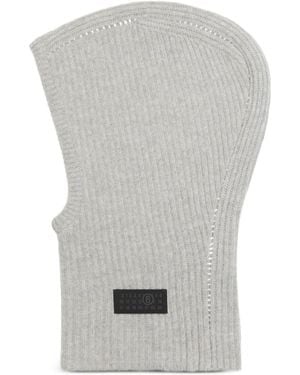 MM6 by Maison Margiela Ribbed Balaclava - Grey