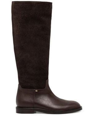 Baldinini Suede-Panel Knee-High Boots - Black