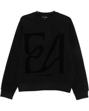 Emporio Armani Logo Cotton Sweatshirt - Black