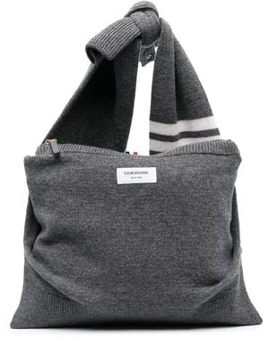 Thom Browne Bandolera 4-Bar Stripe - Gris