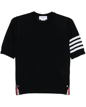 Thom Browne 4-Bar' Wool T-Shirt - Black