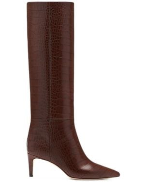 Paris Texas Stiletto Boot 60 Crocodile-Embossed Leather Boots - Brown