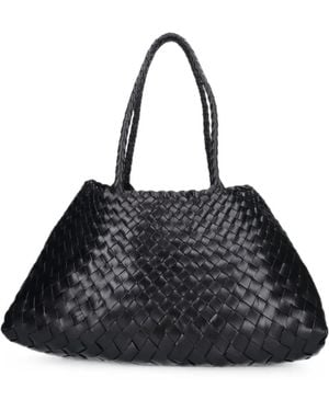 Dragon Diffusion Large Santa Croce Woven Leather Tote Bag - Black