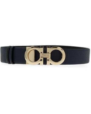 Ferragamo Gekörnter Gancini Gürtel - Weiß