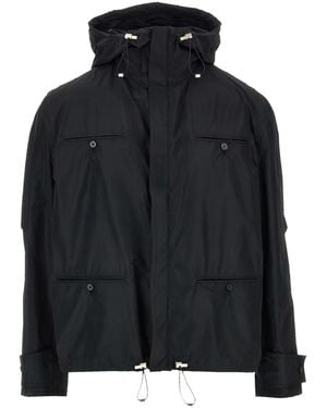Ferragamo Drawstring-Hem Hooded Jacket - Black