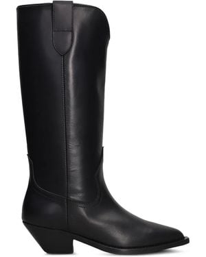 Via Roma 15 Botas De Piel Estilo Occidental - Negro