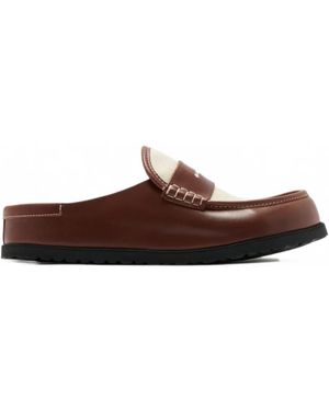 Birkenstock Naples Canvas Leather-Trim Loafer - Brown